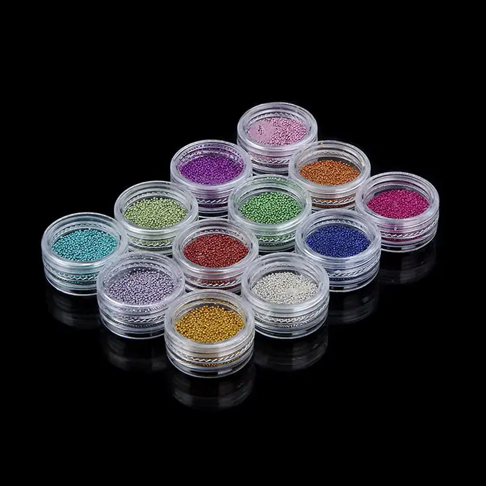 Perles de Caviar pour Nail Art, Micro perles métalliques, embellissement pour Nail Art, décoration d