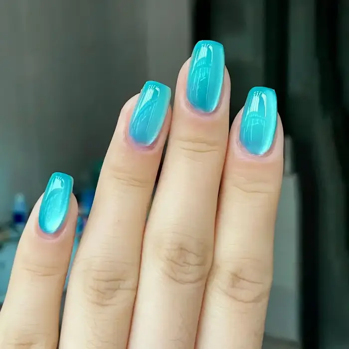 Faux Ongles en Forme d'Oeil de Chat, Ensemble Complet d'Outils Courts, Violets, Simples, Rouges, Ble