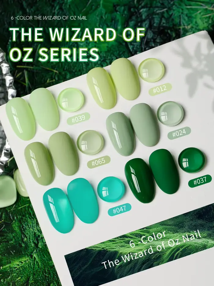 Ensemble de vernis à ongles en gel vert 15 ml (1/6 pièces)