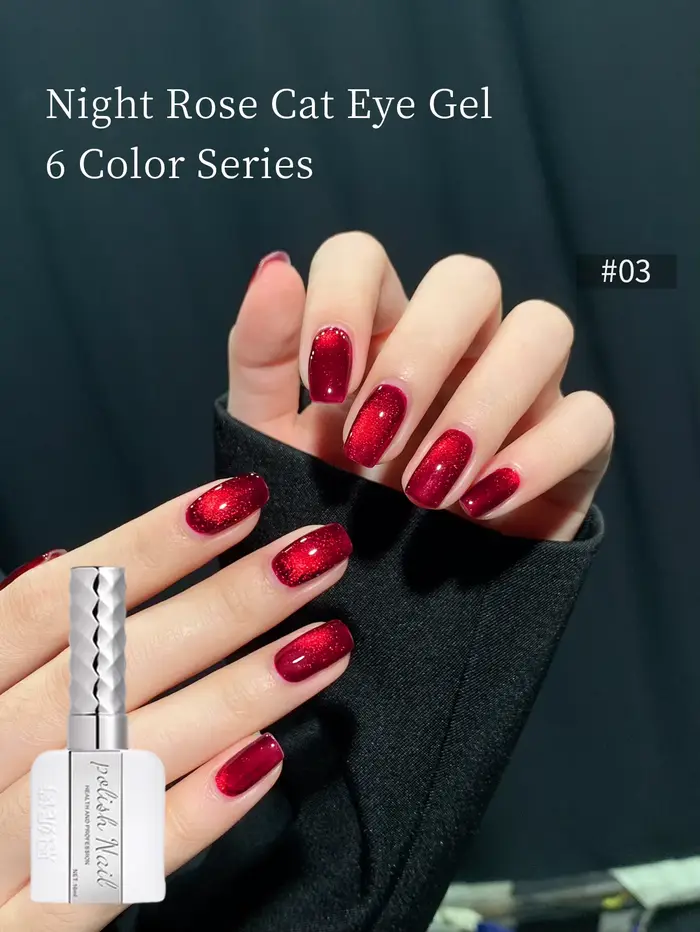 16ML vin rouge Rose rouge chat Gel magnétique vernis à ongles ensemble brillant rubis rouge oeil de 
