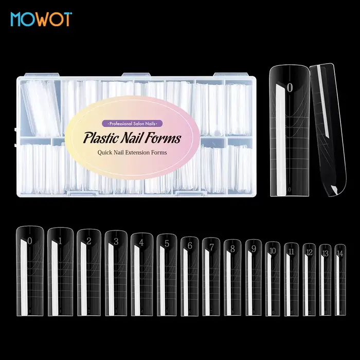 MOWOT nouveau carré double forme d'ongle Extension faux ongles conseils construction rapide Gel moules couverture