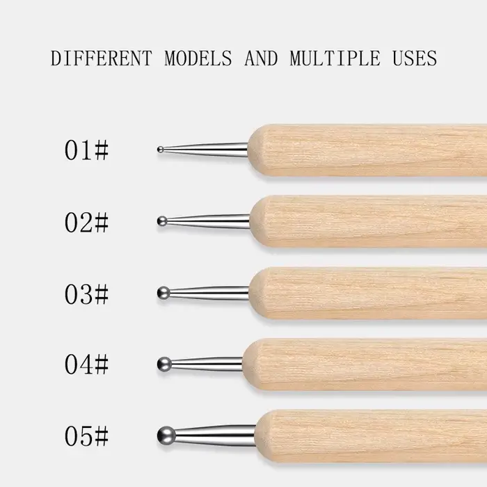 Perceuse à ongles en bois à double tête en acier inoxydable