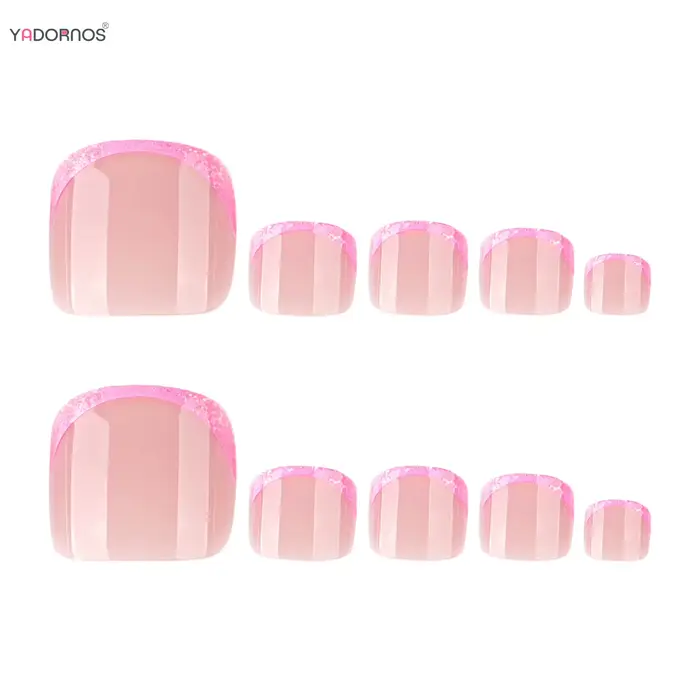 Faux ongles français roses