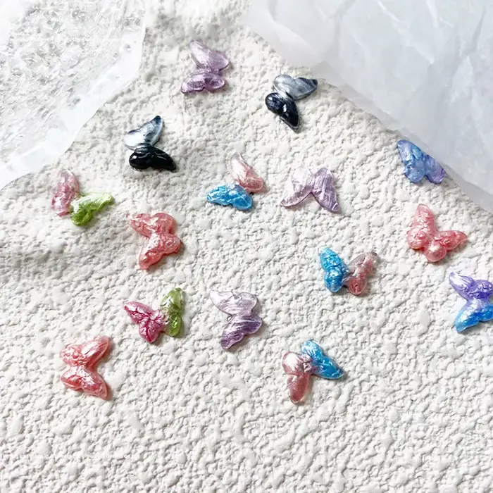 -Nacre papillon-perle lumière breloques mélange nacré ongles ornements Fritillaria papillon accessoi