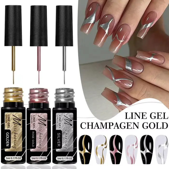 Vernis à ongles gel métallique or et argent