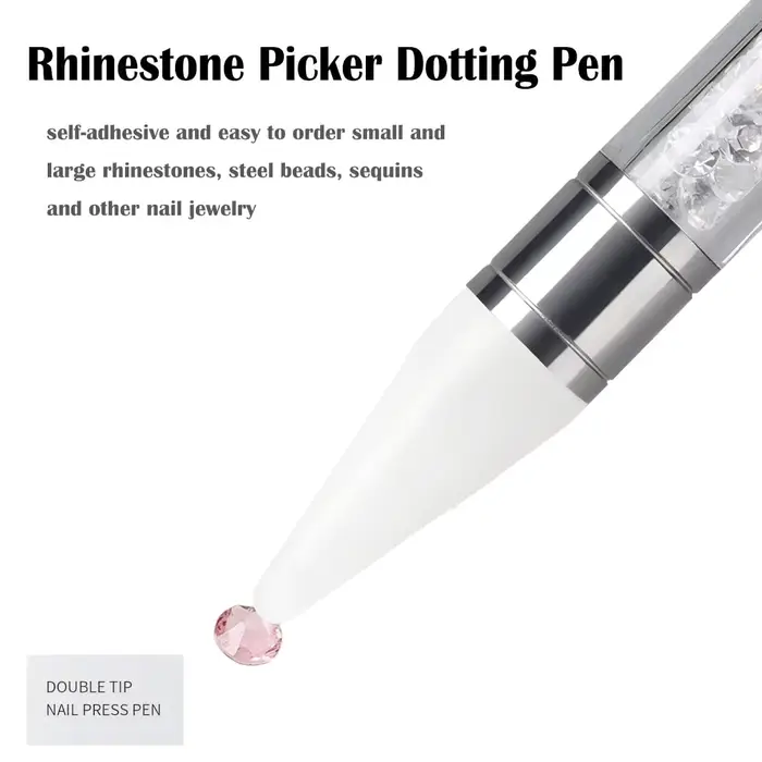 Stylo à points pour sélecteur de strass, pierres précieuses à double extrémité, cristaux, goujons, c