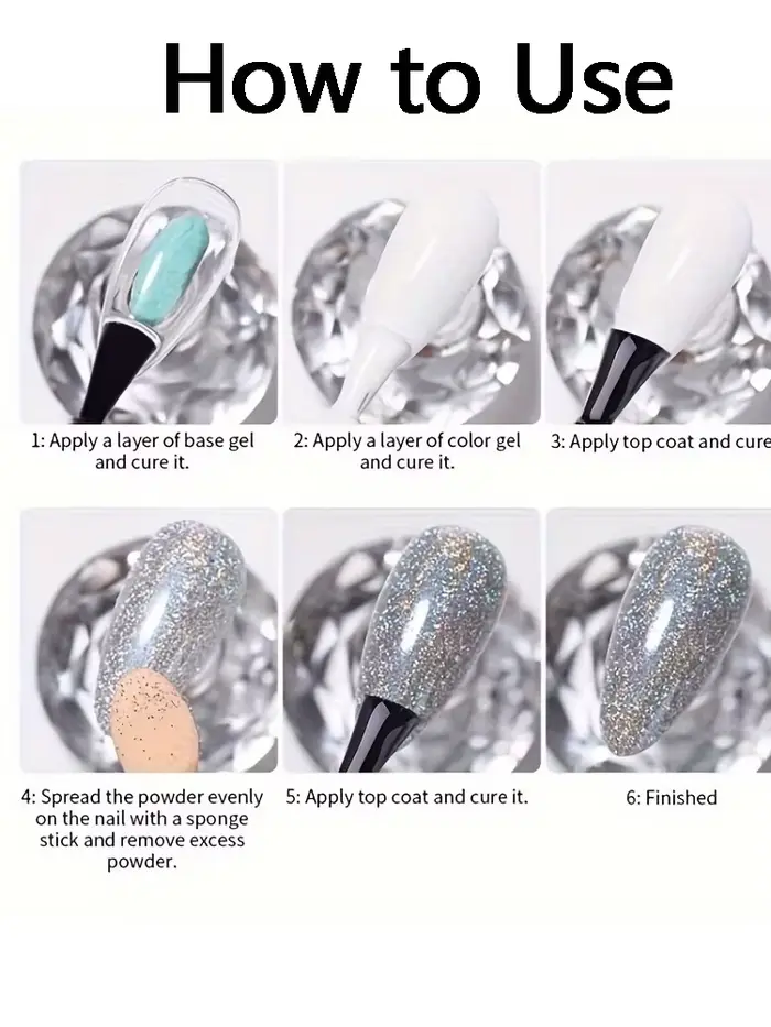 1/6 pièce de poudre à ongles Opal Flower
