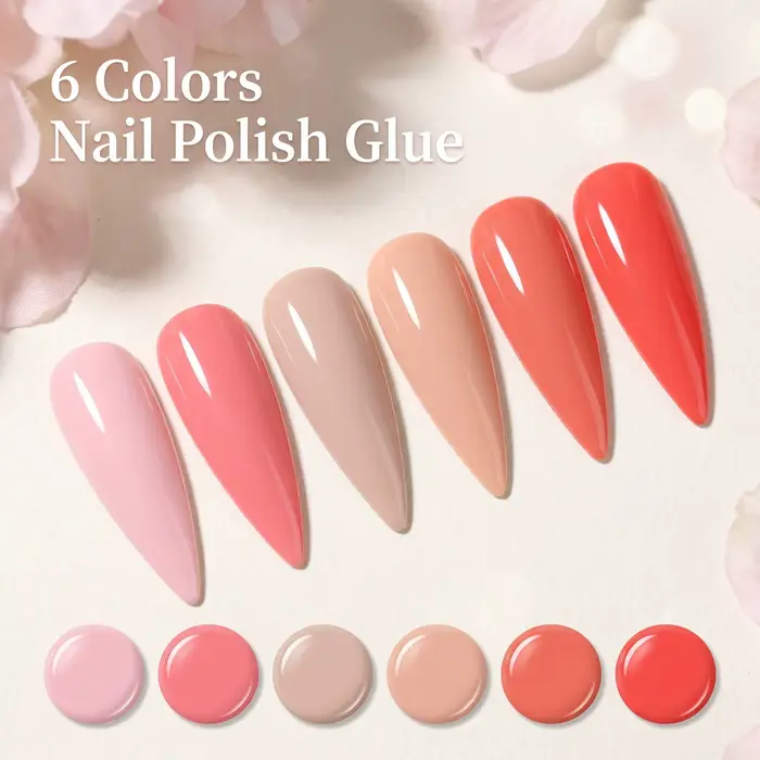 Le kit de gel pour ongles Hassleless de 6 flacons présente des couleurs hautement saturées. Chaque flacon contient 15