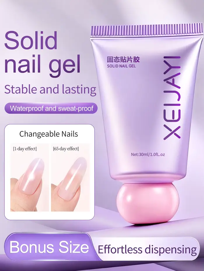 XEIJAYI 1pc 30ml Gel à ongles solide - Gel pour pointes d'ongles