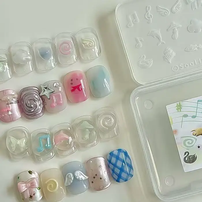 Dessin animé Nail Art moule Note de musique dauphin