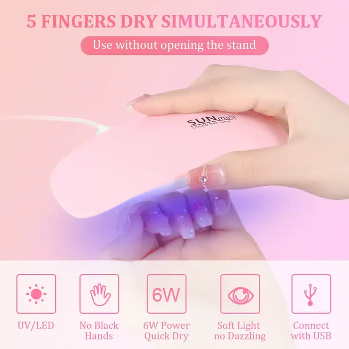 Lampe à ongles pliable 6w lampe à LED Uv pour Machine à ongles Uv Led Gel séchage rapide sèche lampe