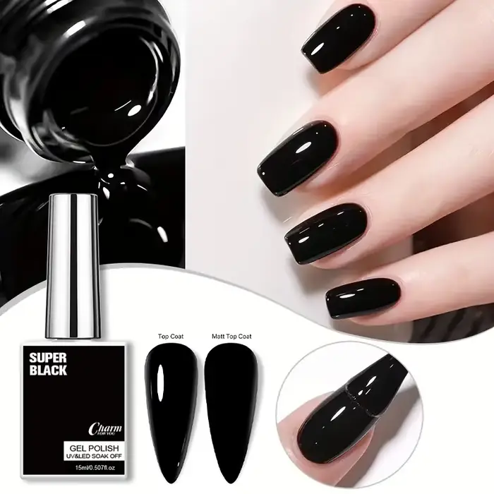Vernis à ongles gel noir intense 15ml UV LED Soak Off
