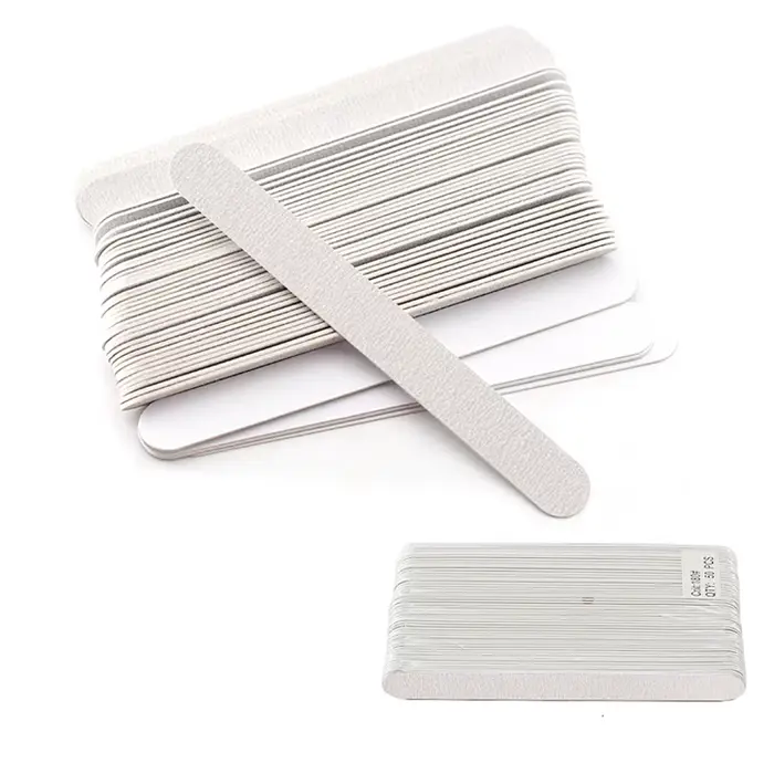 100 pièces/lot de limes abrasives de remplacement Moon 80 100 180 240 avec manche métallique gris, l