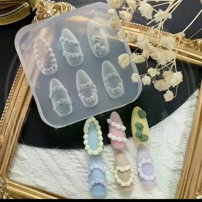 Silicone gâteau crème Art bricolage manucure 3D sculpture bijoux ongles moule conception