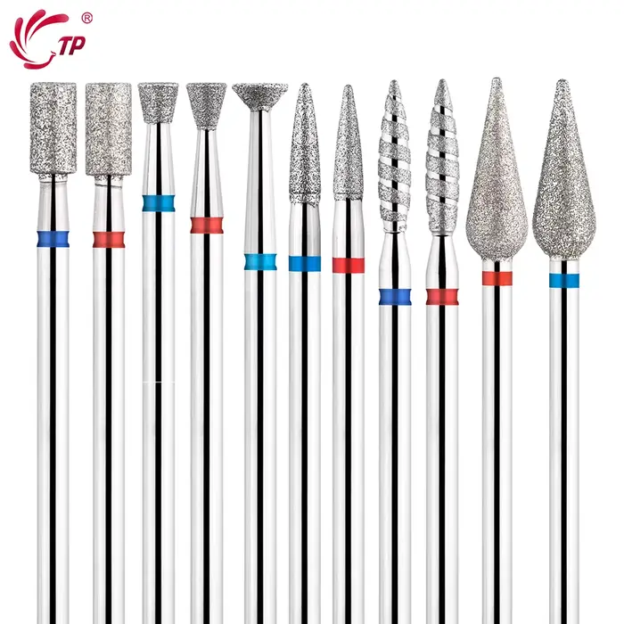 TP 3 pièces/ensemble forets à ongles diamant flamme 3/32 ''embouts de lime électrique russe fraise p