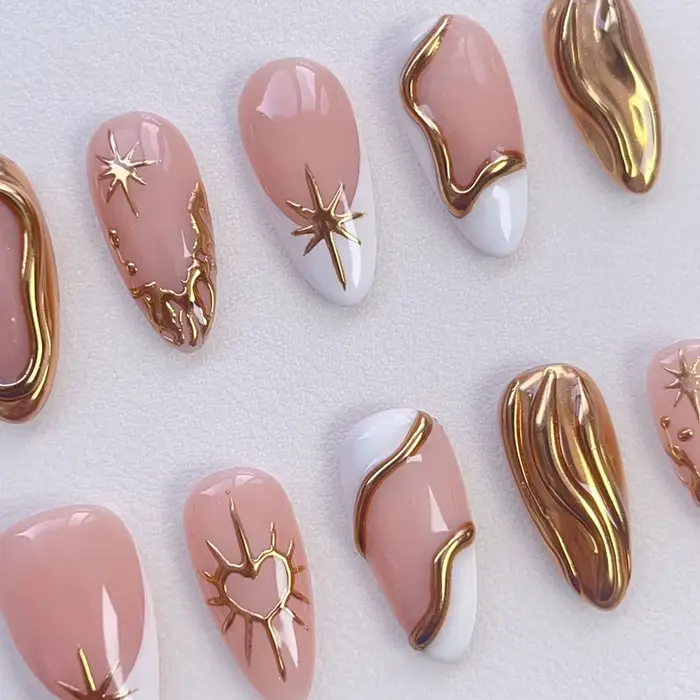 10 pièces/boîte Faux ongles à presser en acrylique
