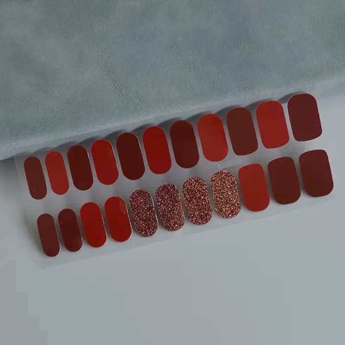 Film de Gel pour vernis à ongles à paillettes Flash à 22 doigts, autocollant imperméable et durable 