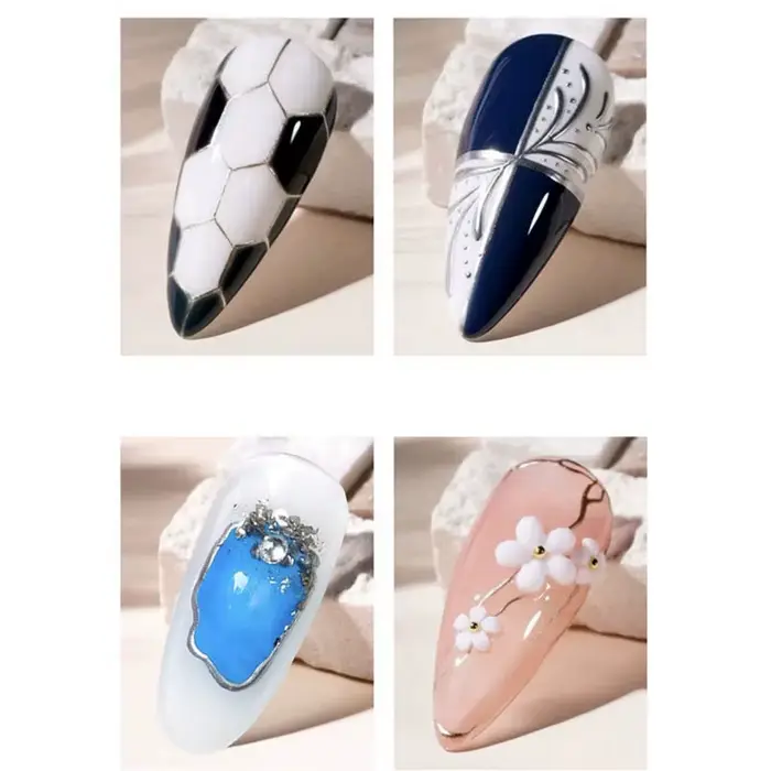Nouveau dessin métallique peinture Gel vernis Nail Art tremper Gel vernis à ongles fleur dessin or a