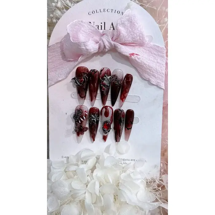 Faux ongles amovibles faits main pour événements d'Halloween