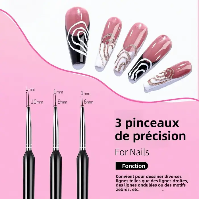 Kit de bricolage pour nail art 21 pièces – 11 pinceaux + 5 stylos à points + 2 supports magnétiques + palette + 2 rubans adhésifs – Essentiel pour salon et maison