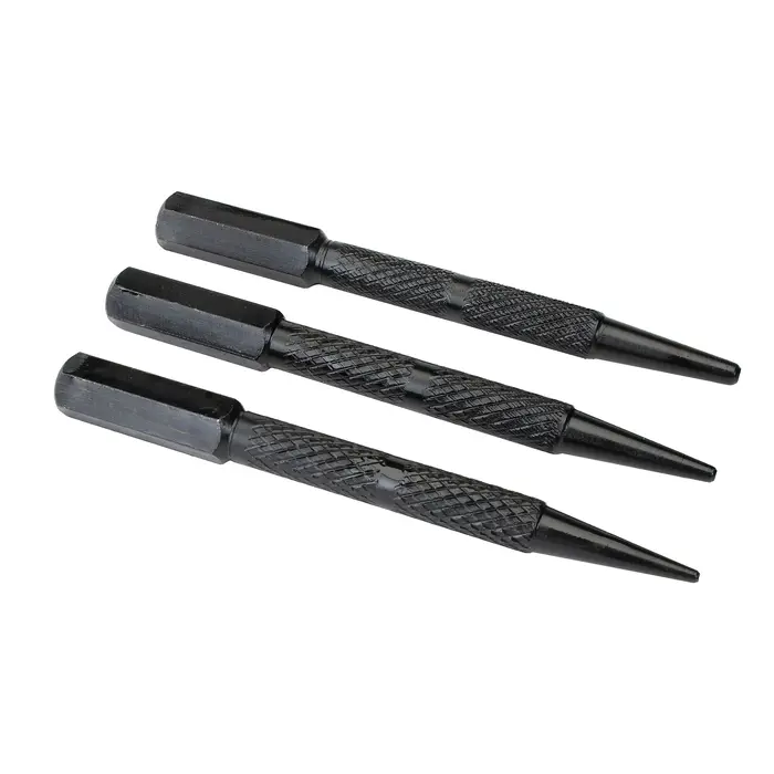 Ensemble de trois poinçons à ongles et de poinçons centraux