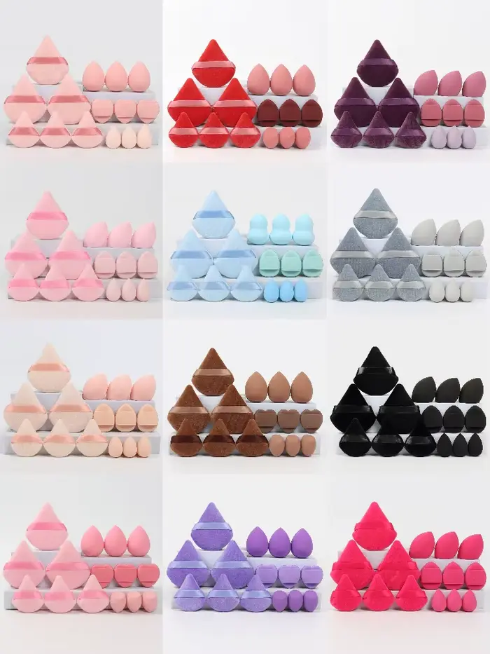 Ensemble de 15 pièces multi-effet, 3 bouffées de poudre libre, 3 mini bouffées de poudre libre, 3 œu