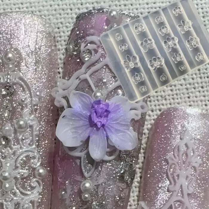Moule à ongles en Silicone 3D fleur Phalaenopsis