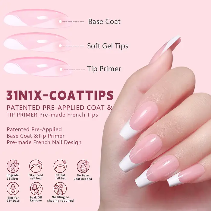 150 pièces faux ongles blanc nu besoin de colle adhésive paillettes presse sur ongles femmes portabl