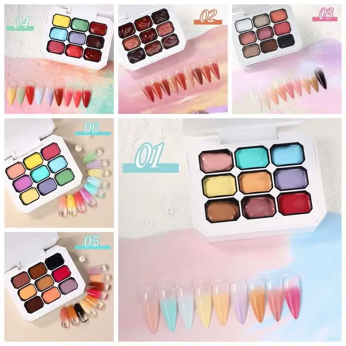Mini 4IN1 Pat Ombre Gel vernis à ongles français manucure solide facile dégradé peinture Gel 9 couleurs
