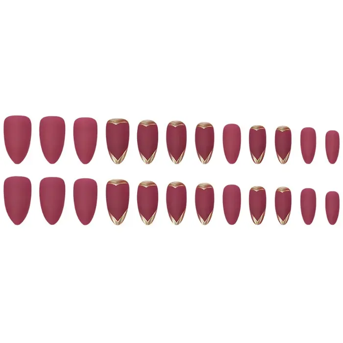 24 faux ongles texturés 3D plaqués or