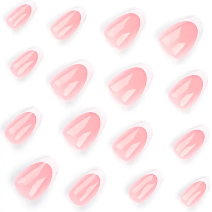 30 faux ongles français courts en amande