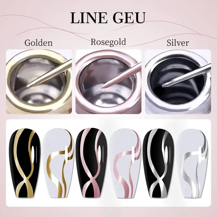 Vernis à ongles Gel à revêtement métallique or argent, effet métallique miroir chromé, Super lumineux, UV LED française, Semi-Permanent