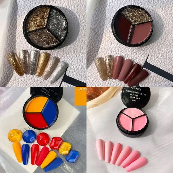 3 en 1 peinture Gel Super Texture crémeux épais paillettes gelée couleur Gel tremper UV LED crème solide ongles Gel vernis pour Nail Art