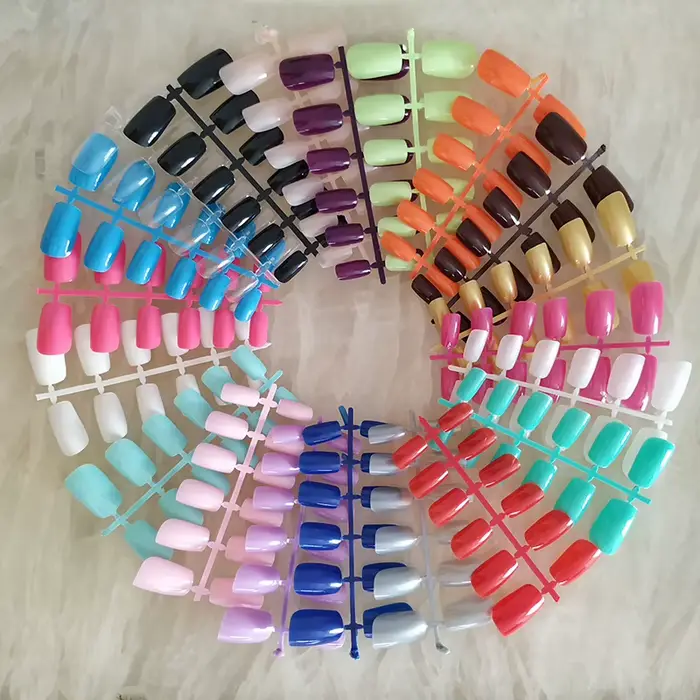 120 pièces/paquet 20 couleurs Faux Ongles conseils conception courte presse
