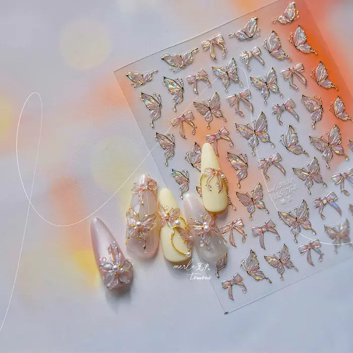 Gelée papillon 5D Nail Art autocollant strass cristal charmant brillant insectes animaux bricolage auto-adhésif décoration manucure décalcomanie