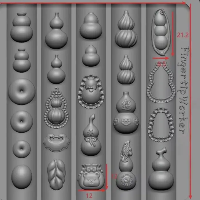 1 pièce Zhaocai Hulu Moule à ongles en silicone spécial haute transparence à relief 3D pour décoration DIY de nail art avec boucle de sécurité