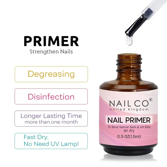 NAILCO 15ml Air séchage rapide apprêt pour ongles Gel Nail Art Gel laque Vernis Gel déshydratant longue durée UV Gel