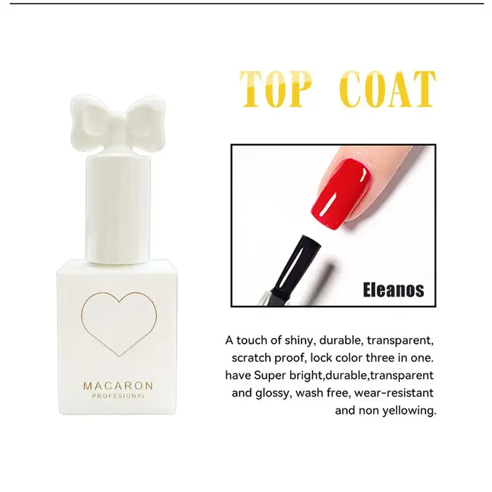 Eleanos 15ML Base sans lingette couche de finition Gel UV vernis à ongles Gel coloré Semi Permanent tremper UV LED Nail