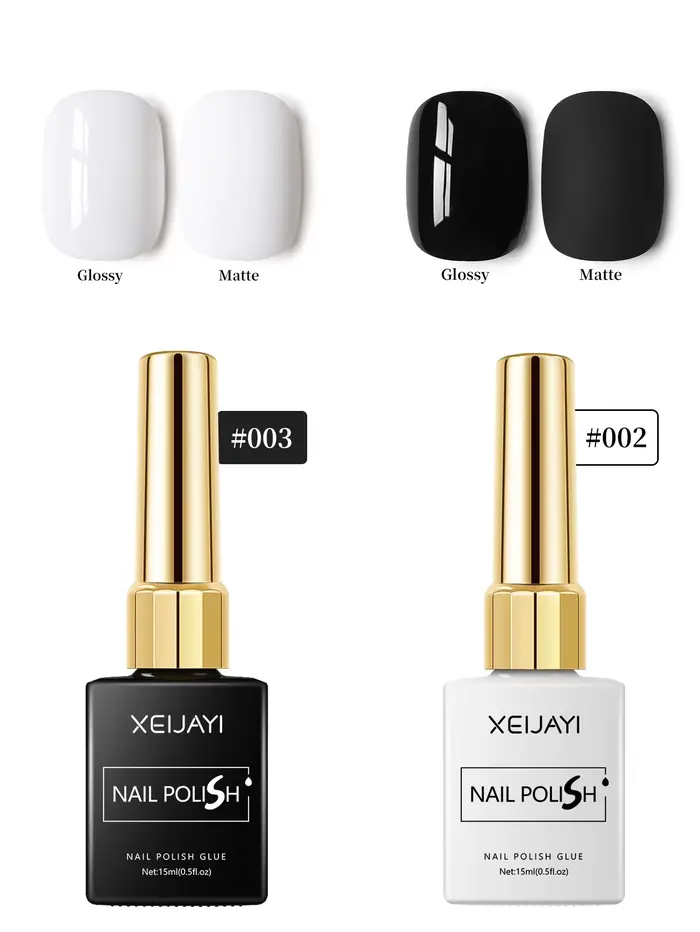 XEIJAYI 2 pièces 15 ml ensemble de vernis à ongles Gel noir et blanc