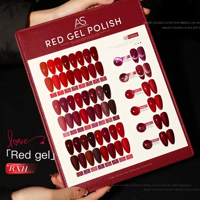 AS 15ml Gel vernis à ongles pas défini nouvel an Semi Permanent hybride noir rouge couleur Gel