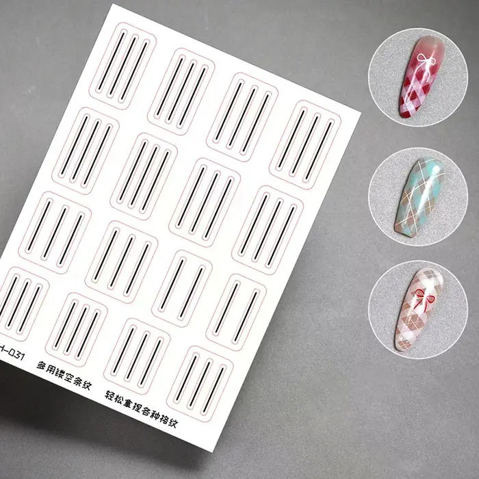 Autocollants de guidage de manucure française transparents, 1 feuille, adhésif fort, décalcomanies pour Nail Art, pochoir de manucure française, outils de coiffure 3D, DIY bricolage