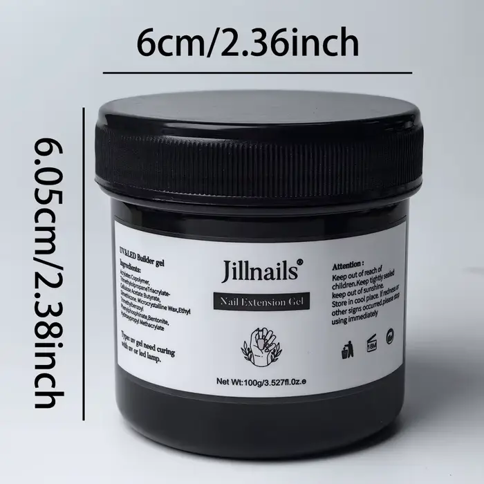 Jillnails Shimmer Nude Gel Nail Builder 100g Glitter Scintillant Blanc Or Argent Rose