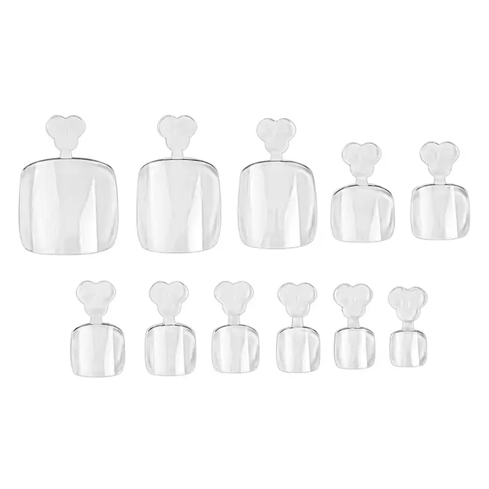 550 pièces couverture complète faux ongles Ultra mince clair presse sur orteil pied