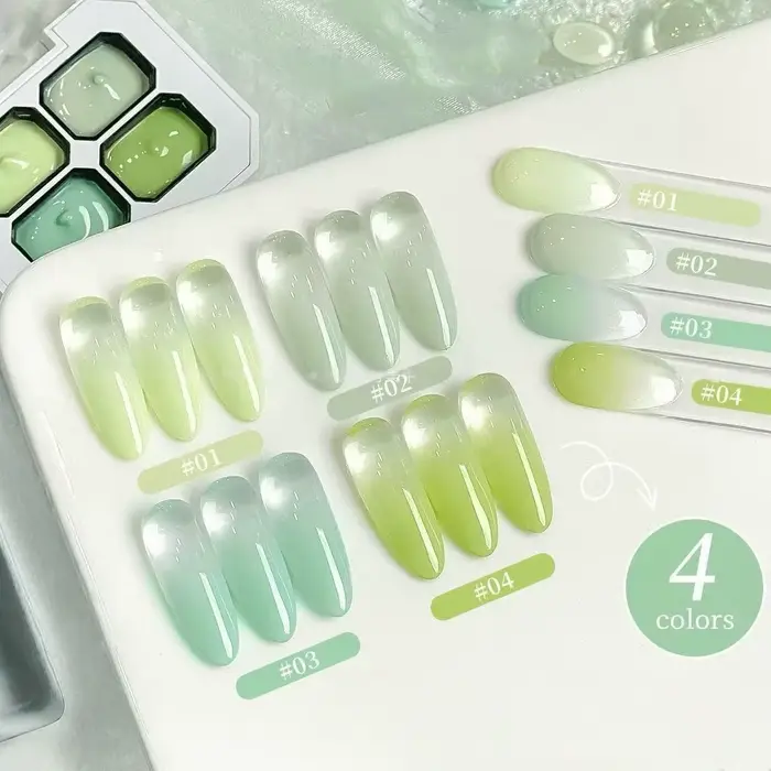 Gel à ongles quatre couleurs pour le printemps et l'été