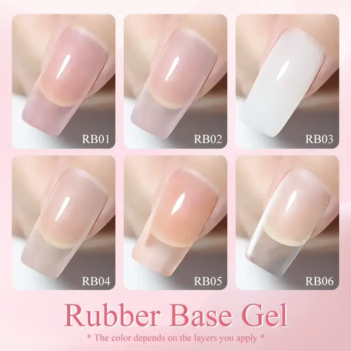 NAILCO 6 couleurs 15ml Hema Tpo Base en caoutchouc sans Gel vernis gelée rose clair Extension d'ongle Semi Permanent UV