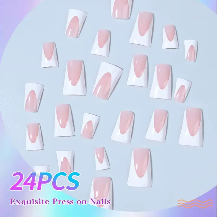 Faux ongles en résine blanche de style français