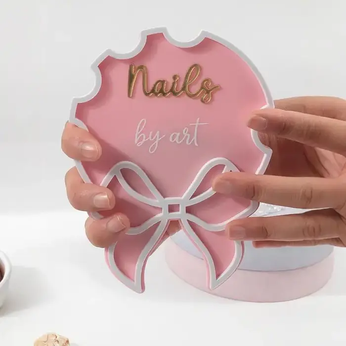 Arc pour technicien d'ongles, Salon de beauté, publicité, accessoire de Nailfie portatif, Signnail d'affaires, cadeau d'artiste, médias sociaux, accessoire pour ongles