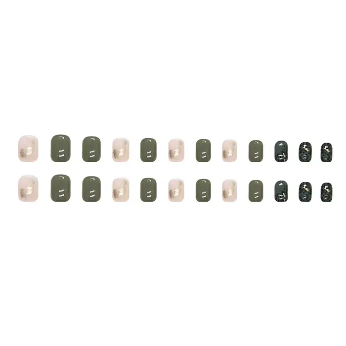 24 morceaux d'ongles courts à pression de style ins (forme carrée)