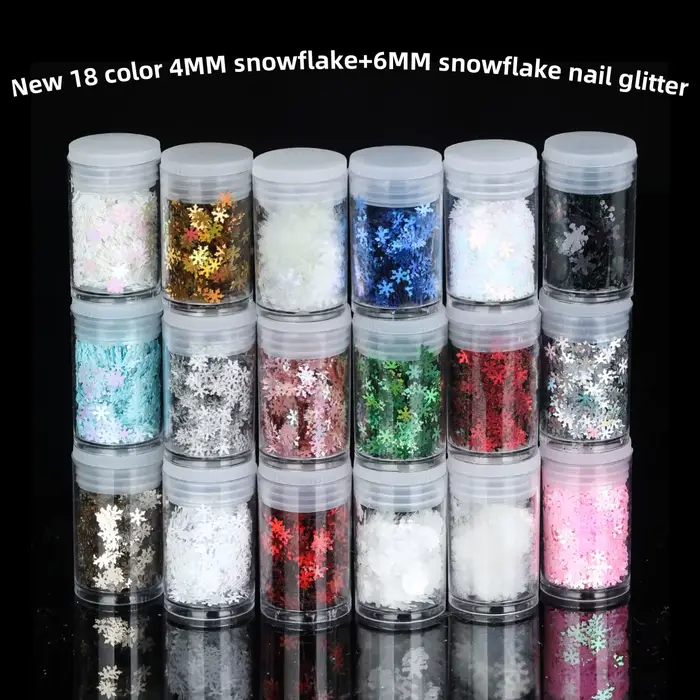 Poudre de paillettes holographiques pour ongles, 18 couleurs, 1/128 pouces, en résine, flocons de pa
