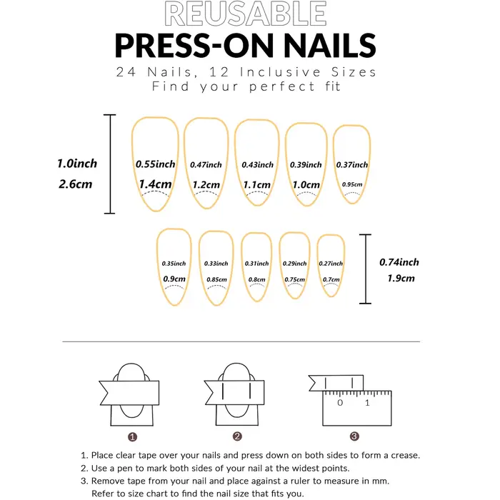 120 faux ongles noirs français